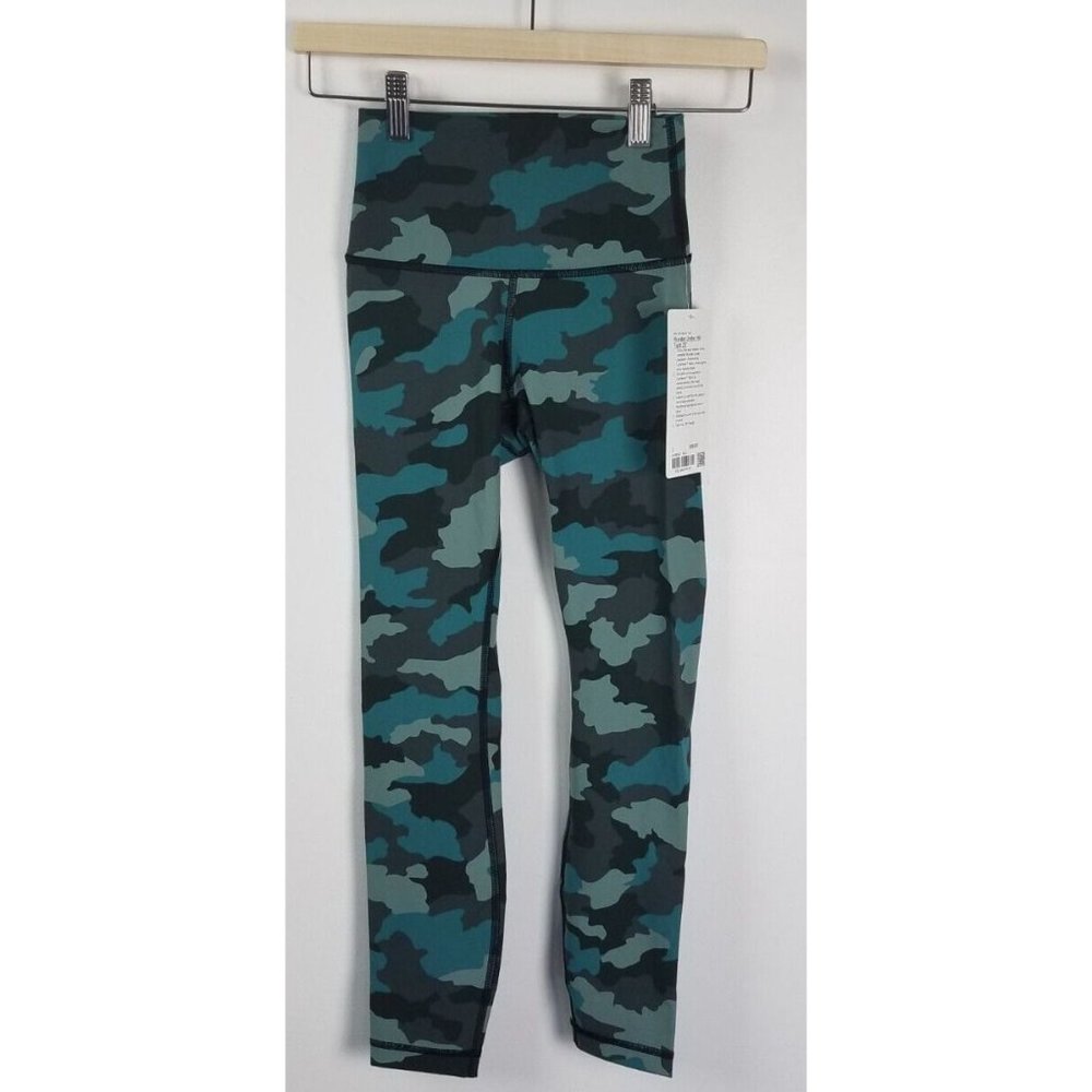 Lululemon NWT Sz. 2 Wunder Under High-Rise Tight 25" Camo Tidewater Teal - Picture 2 of 6